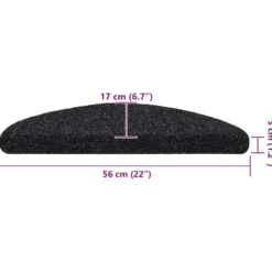 vidaXL - Trapmat - Zwart - Polypropyleen - 56 x 17 x 3 cm - 5 stuks