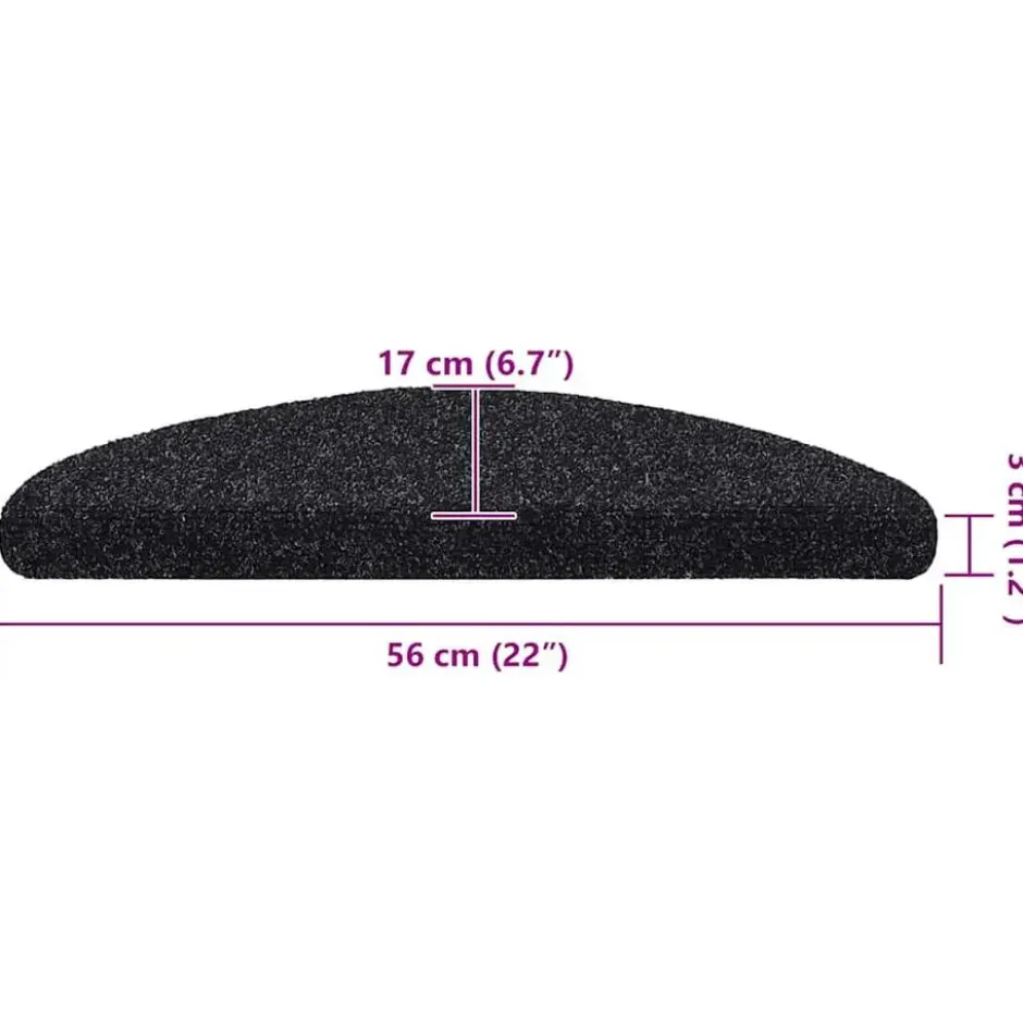 vidaXL - Trapmat - Zwart - Polypropyleen - 56 x 17 x 3 cm - 5 stuks