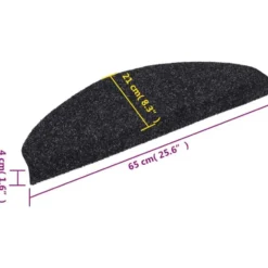 vidaXL - Trapmat - Zwart - Polypropyleen - 65 x 21 x 4 cm - 10 stuks