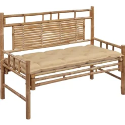 vidaXL - Tuinbank - Beige - Bamboe - 120 cm