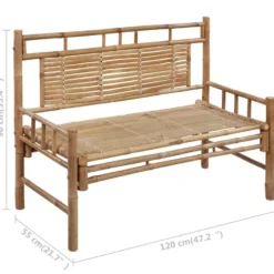 vidaXL - Tuinbank - Beige - Bamboe - 120 cm