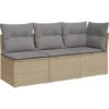 vidaXL - Tuinbank - Beige - Poly rattan