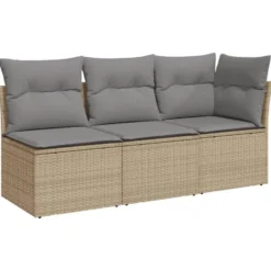 vidaXL - Tuinbank - Beige - Poly rattan