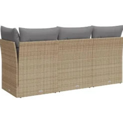 vidaXL - Tuinbank - Beige - Poly rattan