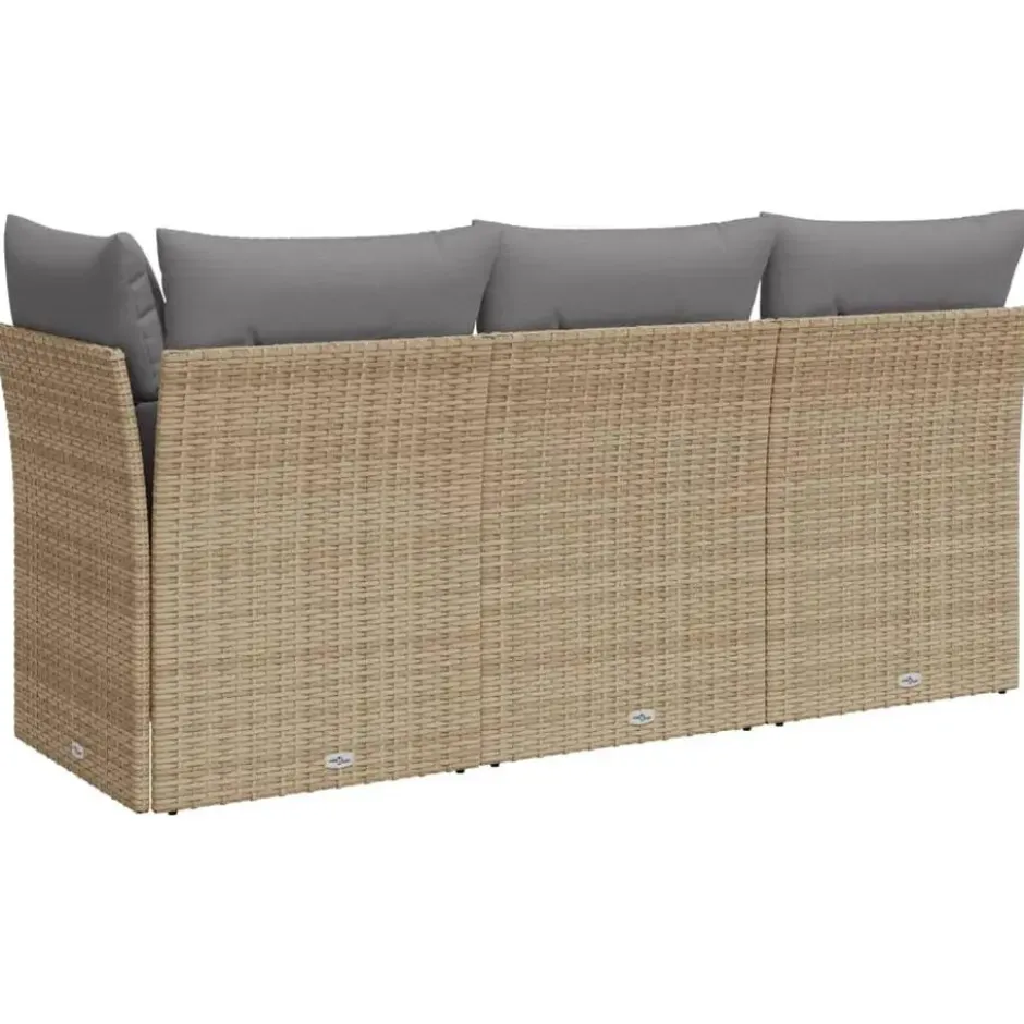 vidaXL - Tuinbank - Beige - Poly rattan