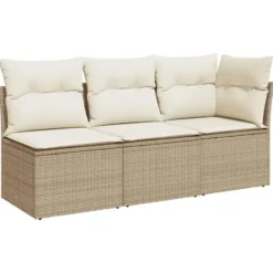 vidaXL - Tuinbank - Beige - Poly rattan