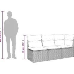 vidaXL - Tuinbank - Beige - Poly rattan