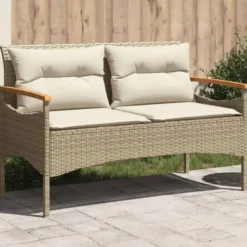 vidaXL - Tuinbank - Beige - Poly rattan