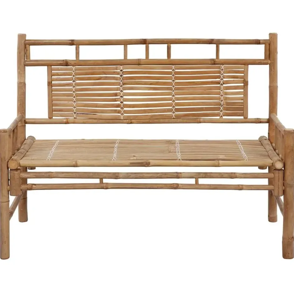 vidaXL - Tuinbank - Blauw - Bamboe - 120 cm - Met kussen