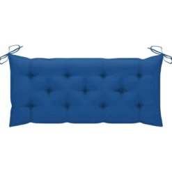 vidaXL - Tuinbank - Blauw - Bamboe - 120 cm - Met kussen