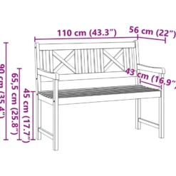 vidaXL - Tuinbank - Bruin - Massief acaciahout - 110 x 55.5 x 90 cm