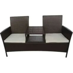 vidaXL - Tuinbank - Bruin - Poly rattan