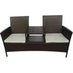 vidaXL - Tuinbank - Bruin - Poly rattan
