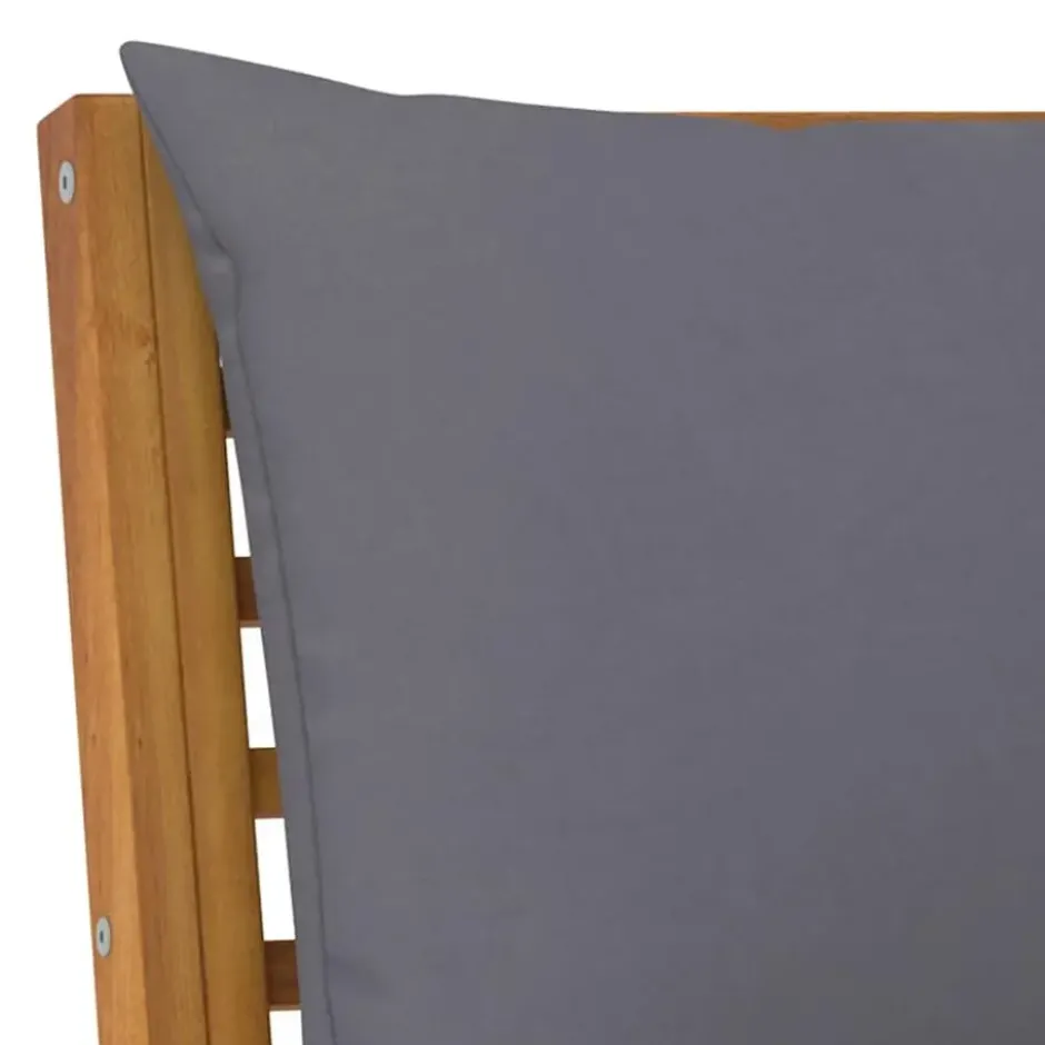 vidaXL - Tuinbank - Bruin - Stof - Met donkergrijs kussen - 114.5 cm