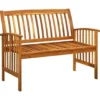 vidaXL - Tuinbank - Donkergrijs - Acaciahout - 119 cm - Met kussen