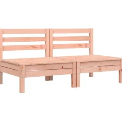 vidaXL - Tuinbanken zonder armleuningen - Bruin - Hout - 2 stuks - Met kussens