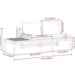 vidaXL - Tuinbank - Grijs - Acaciahout - Met tafel en kussens
