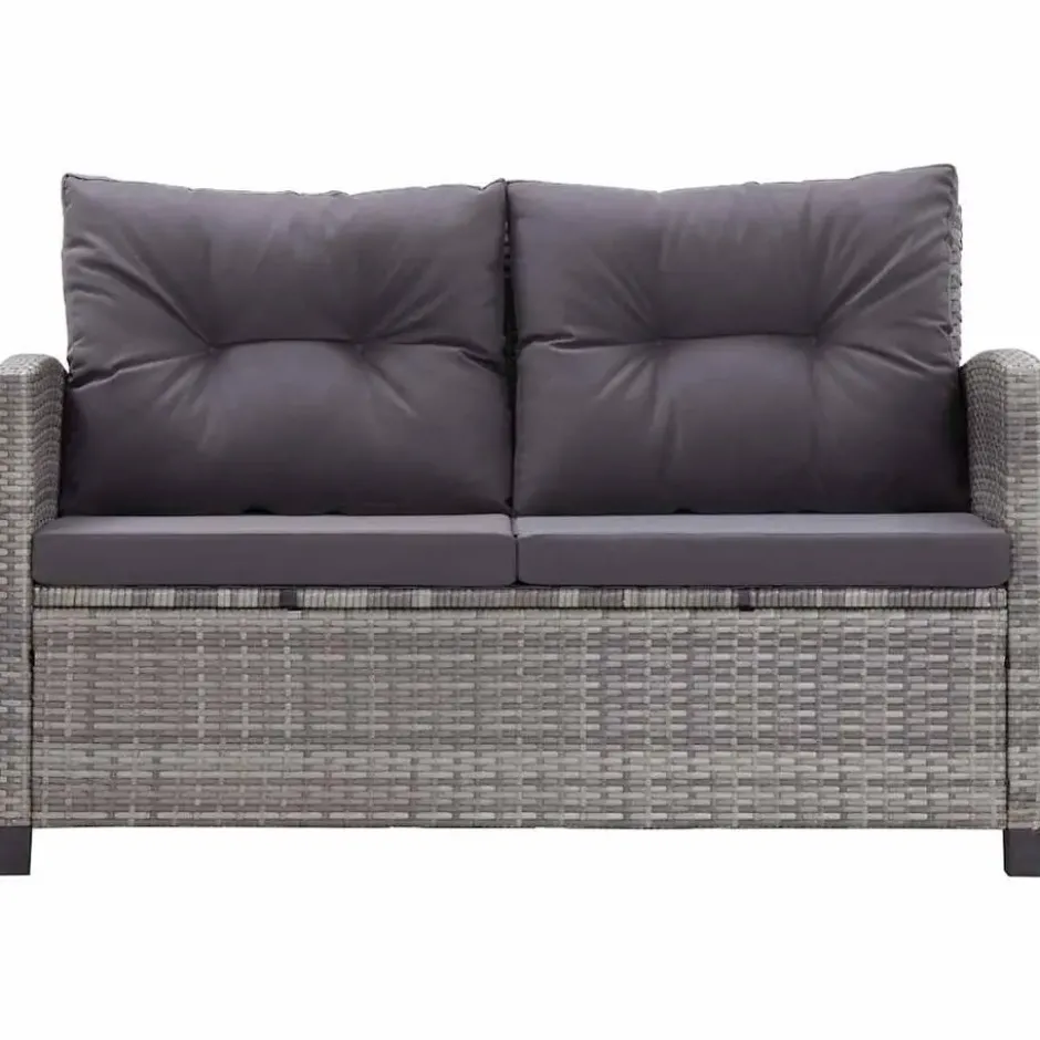 vidaXL - Tuinbank - Grijs - Poly rattan