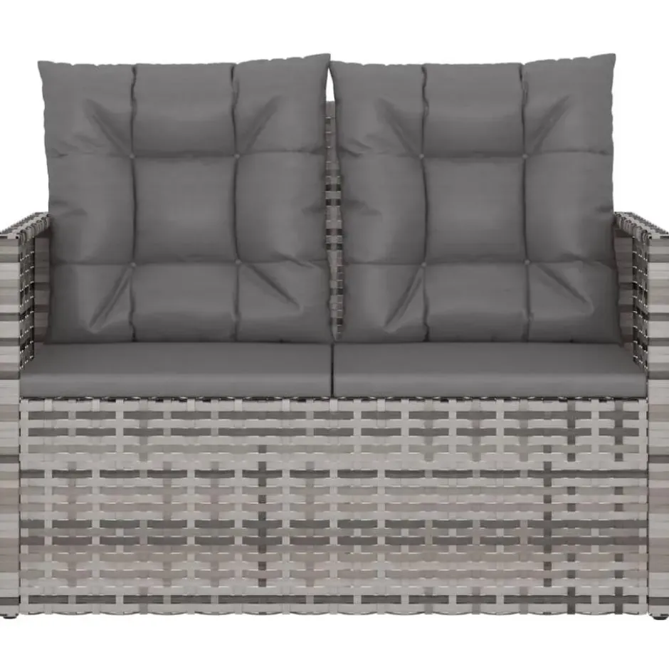 vidaXL - Tuinbank - Grijs - Poly rattan - 105 cm - Met Antraciet kussens
