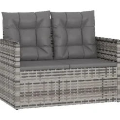 vidaXL - Tuinbank - Grijs - Poly rattan - 105 cm - Met Antraciet kussens