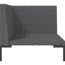 vidaXL - Tuinbank - Grijs - Poly rattan - Met kussens