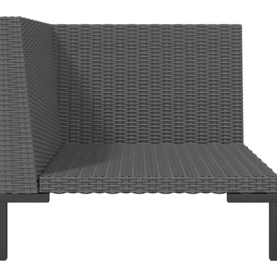 vidaXL - Tuinbank - Grijs - Poly rattan - Met kussens