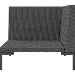 vidaXL - Tuinbank - Grijs - Poly rattan - Met kussens
