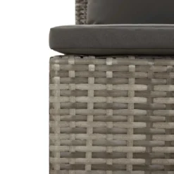 vidaXL - Tuinbank - Grijs - Poly rattan - Met kussens