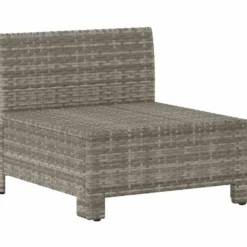 vidaXL - Tuinbank - Grijs - Poly rattan - Met kussens