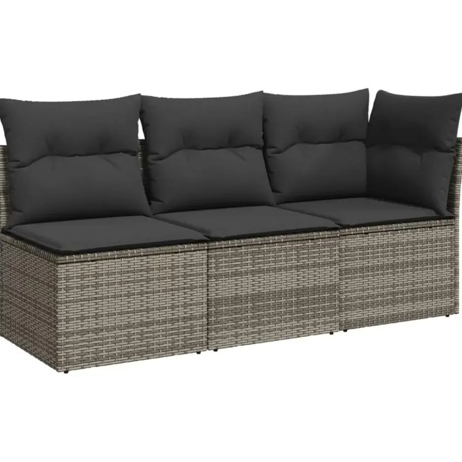 vidaXL - Tuinbank - Grijs - Poly rattan