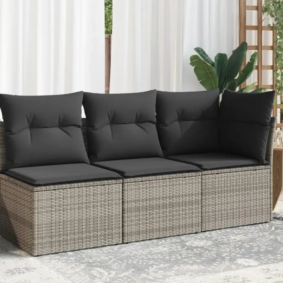 vidaXL - Tuinbank - Grijs - Poly rattan