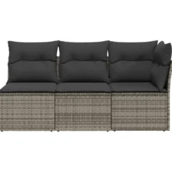 vidaXL - Tuinbank - Grijs - Poly rattan