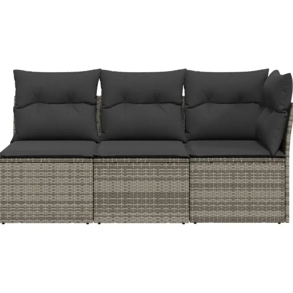 vidaXL - Tuinbank - Grijs - Poly rattan