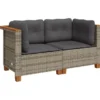 vidaXL - Tuinbank - Grijs - Poly rattan