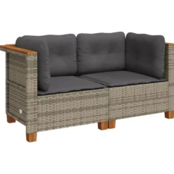 vidaXL - Tuinbank - Grijs - Poly rattan