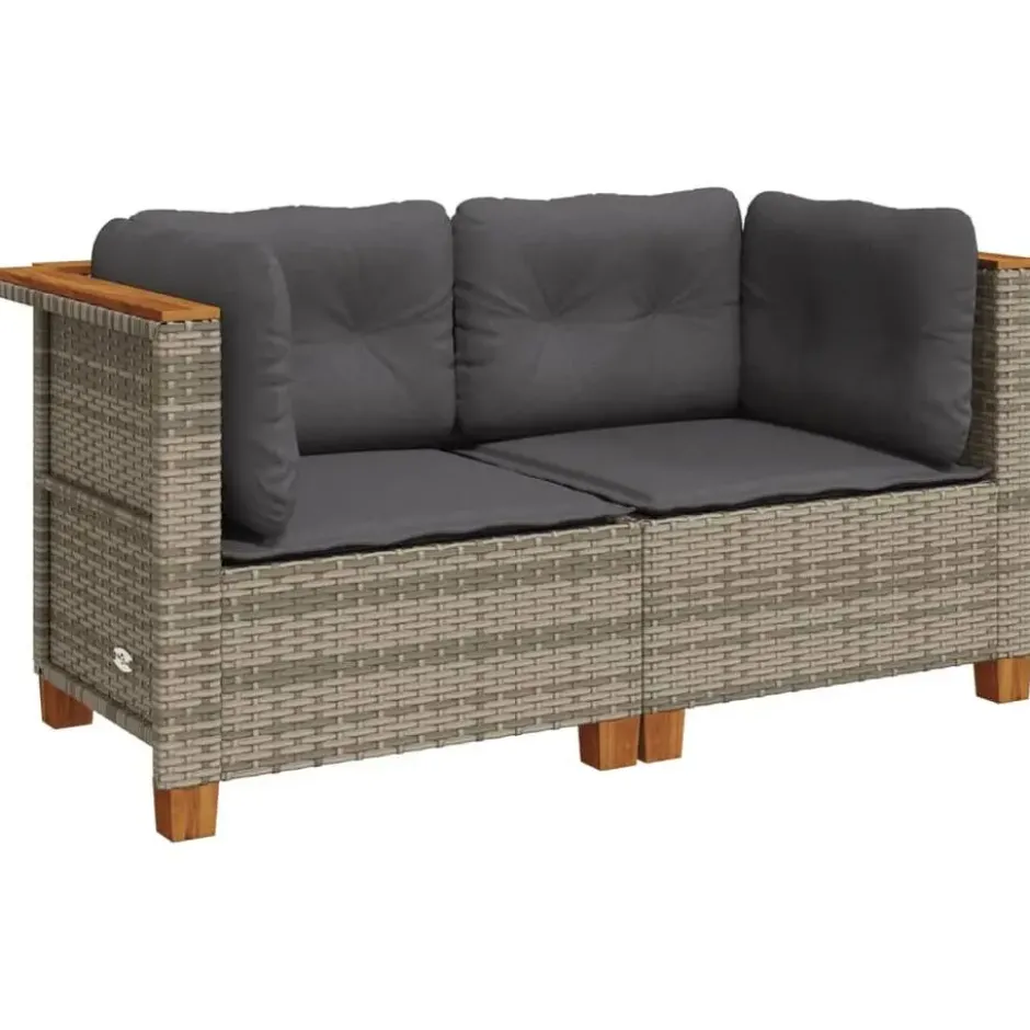 vidaXL - Tuinbank - Grijs - Poly rattan