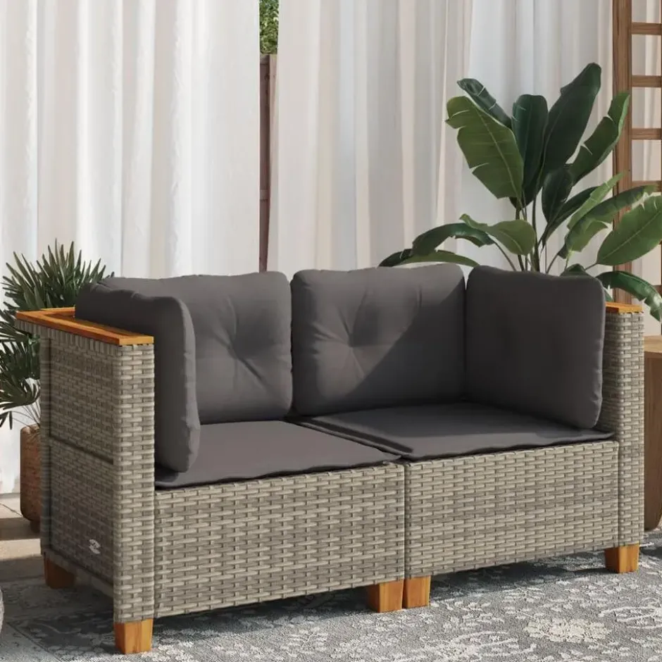vidaXL - Tuinbank - Grijs - Poly rattan