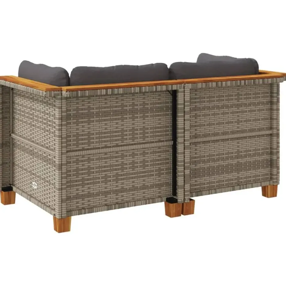 vidaXL - Tuinbank - Grijs - Poly rattan
