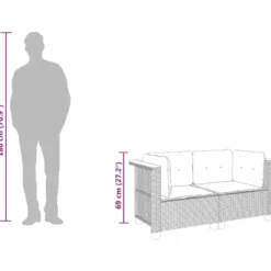 vidaXL - Tuinbank - Grijs - Poly rattan
