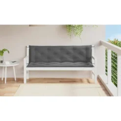 vidaXL - Tuinbankkussen - Antraciet - Stof - 150 cm - 2 stuks