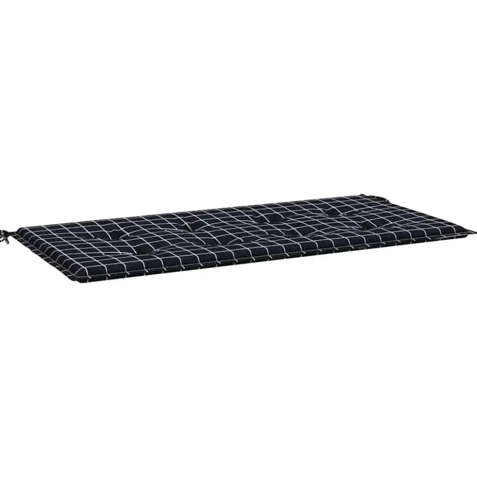 vidaXL - Tuinbankkussen ruitpatroon 120x50x4 cm oxford stof zwart
