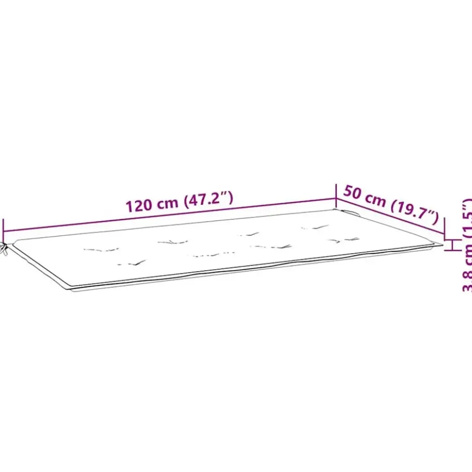 vidaXL - Tuinbankkussen ruitpatroon 120x50x4 cm oxford stof zwart