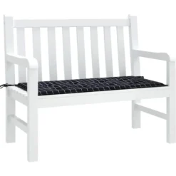 vidaXL - Tuinbankkussen ruitpatroon 120x50x4 cm oxford stof zwart