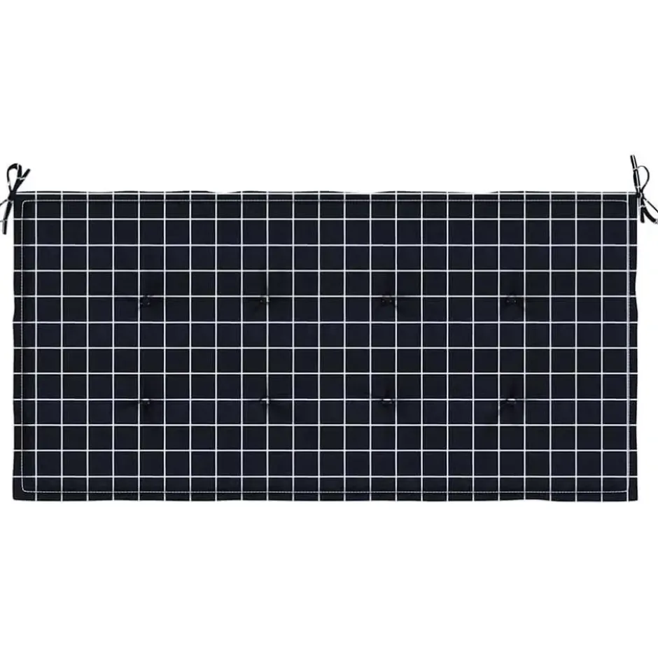 vidaXL - Tuinbankkussen ruitpatroon 120x50x4 cm oxford stof zwart