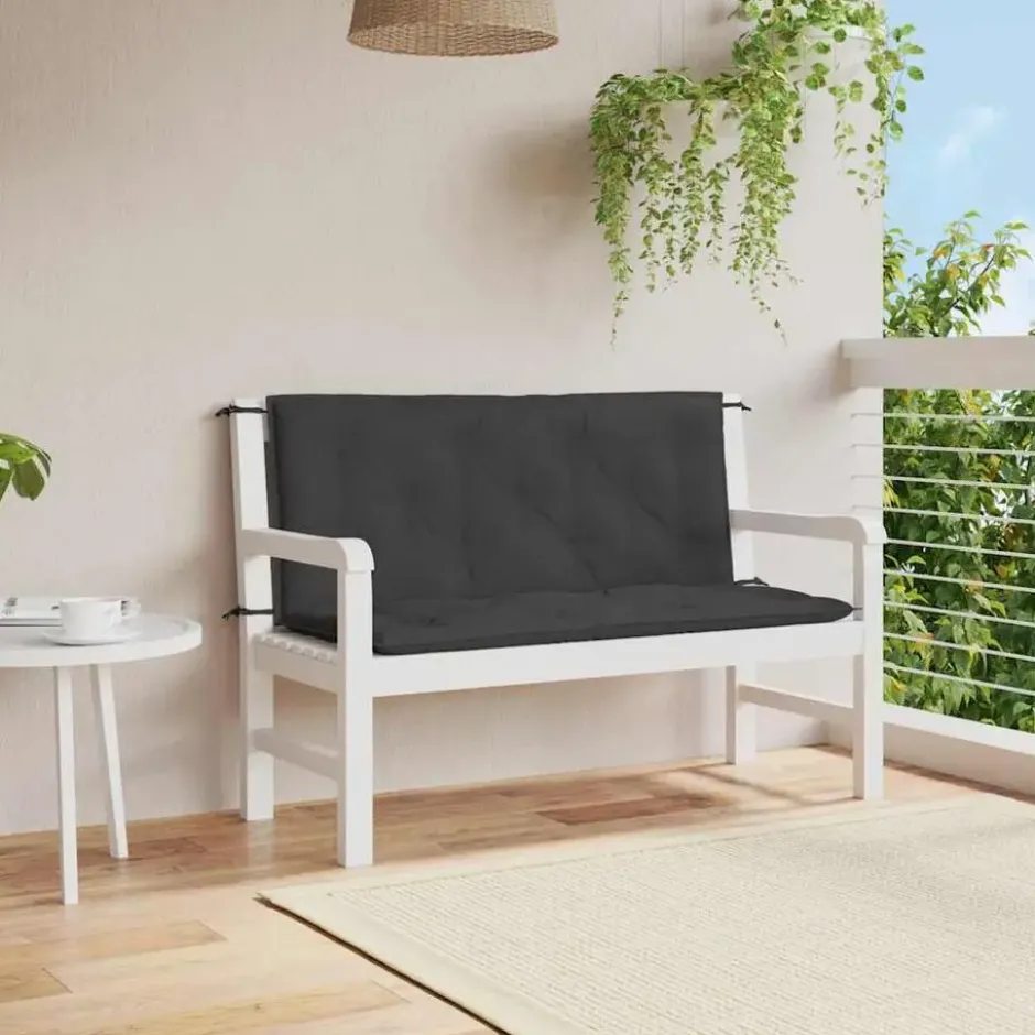 vidaXL - Tuinbankkussen - Zwart - Stof - 120 cm - 2 stuks