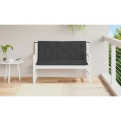 vidaXL - Tuinbankkussen - Zwart - Stof - 120 cm - 2 stuks