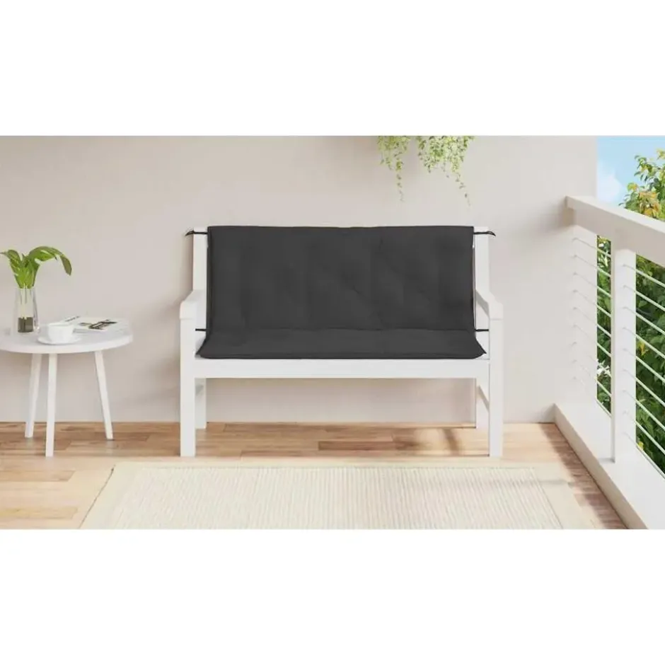 vidaXL - Tuinbankkussen - Zwart - Stof - 120 cm - 2 stuks