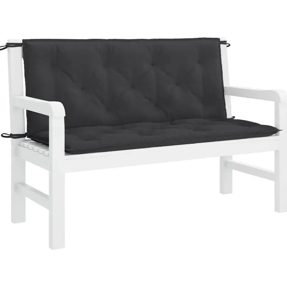 vidaXL - Tuinbankkussen - Zwart - Stof - 120 cm - 2 stuks