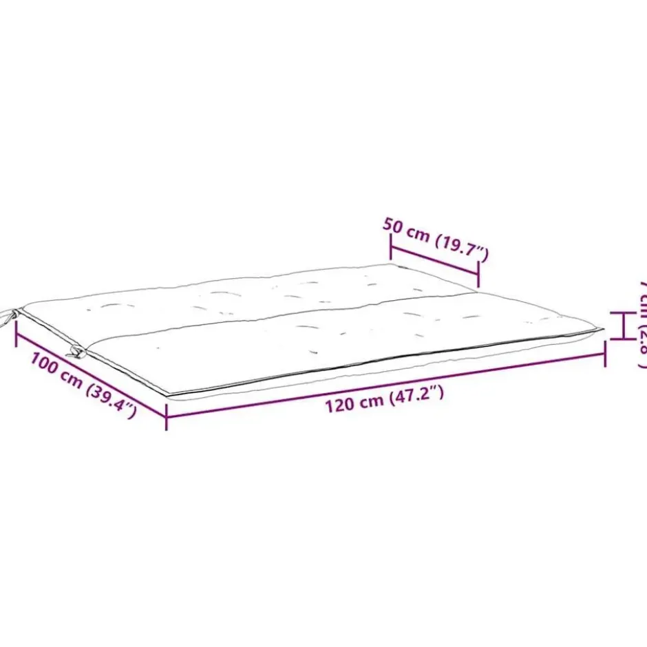 vidaXL - Tuinbankkussen - Zwart - Stof - 120 cm - 2 stuks