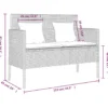 vidaXL - Tuinbank met crème kussens - Beige poly rattan - 113x61x87 cm